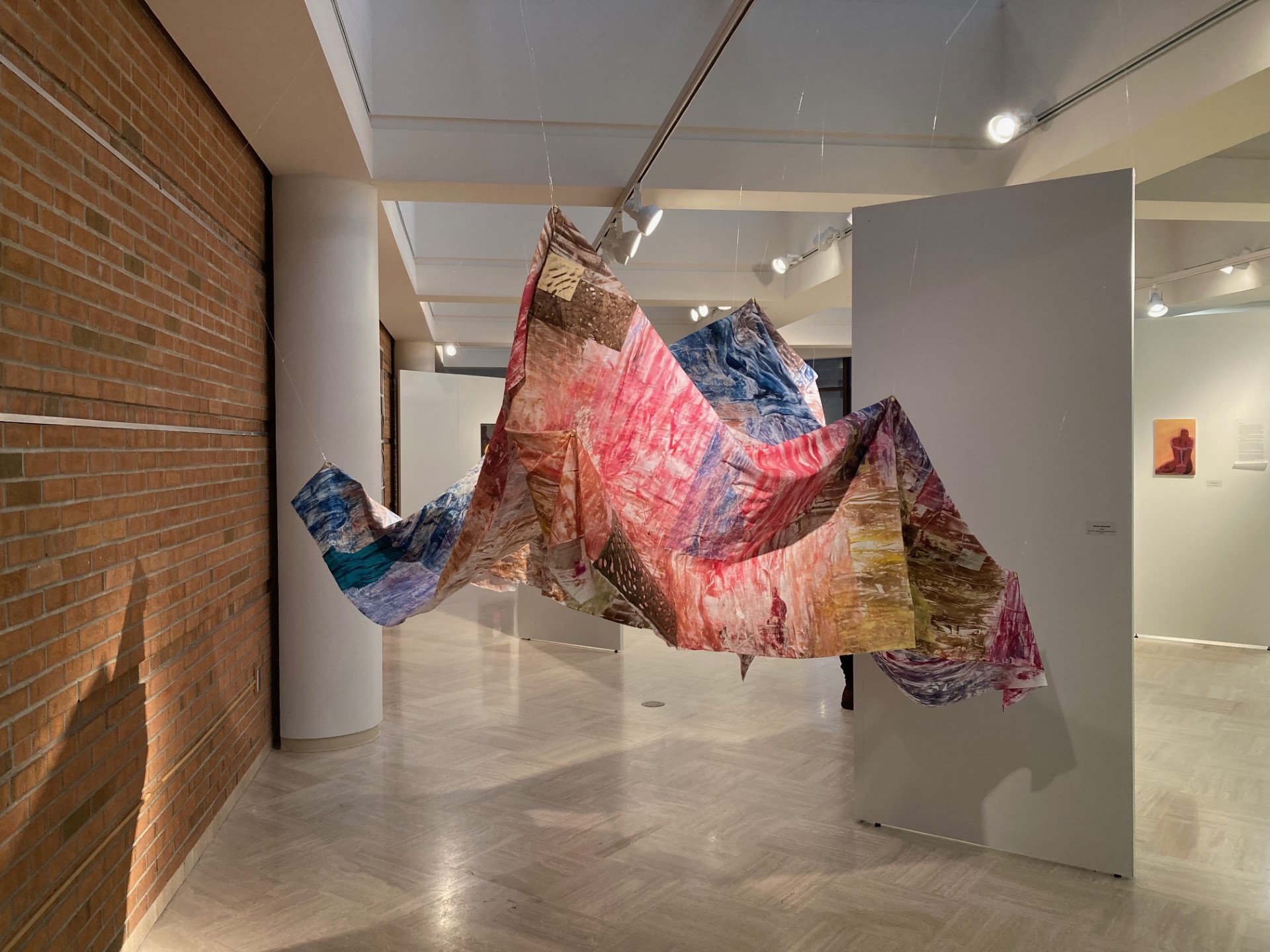 syzmanski hanging installation organic structure printed on fabric